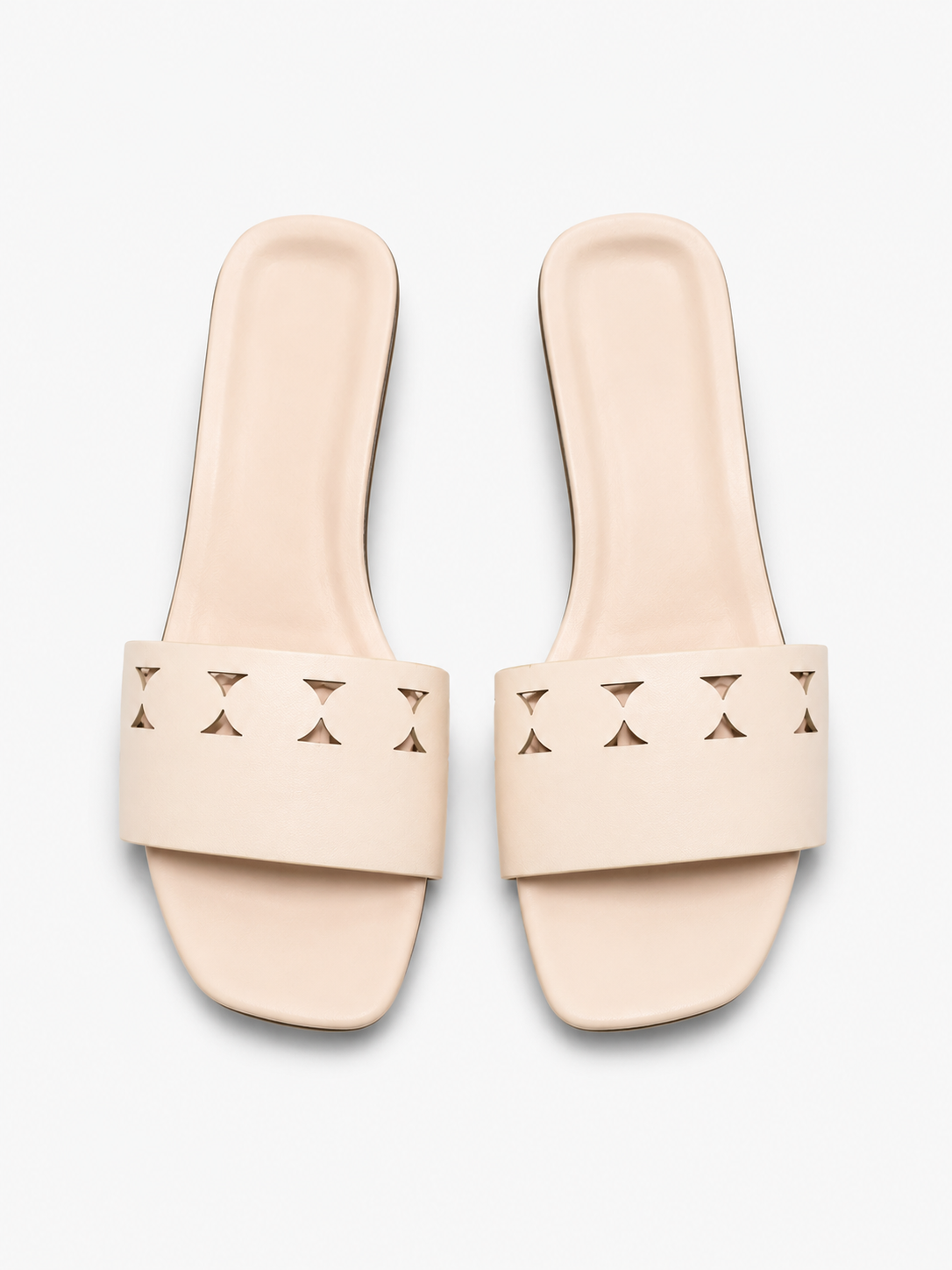 Minimalist beige slide sandals