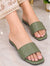 Quilted slide sandals flat lay