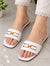 Minimalist white slide sandals